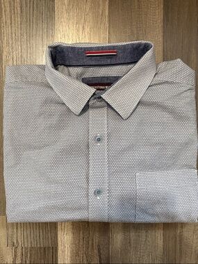Johnston & Murphy Light Blue Anchors Short Sleeve Button-Down Shirt